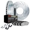 7412-40006 Drilled/Slotted Brake Rotors with Ultimate-Duty Brake Pads Kit & Hardware [Silver], 2000-2002 Mopar, Position: Front - image 2