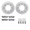 7412-40009 Drilled/Slotted Brake Rotors with Ultimate-Duty Brake Pads Kit & Hardware [Silver], 2000-2002 Mopar, Position: Rear - image 1