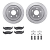 7412-40011 Drilled/Slotted Brake Rotors with Ultimate-Duty Brake Pads Kit & Hardware [Silver], 2002-2018 Mopar, Position: Rear - image 1