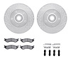 7412-40012 Drilled/Slotted Brake Rotors with Ultimate-Duty Brake Pads Kit & Hardware [Silver], 2003-2003 Mopar, Position: Front - image 1