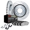 7412-40014 Drilled/Slotted Brake Rotors with Ultimate-Duty Brake Pads Kit & Hardware [Silver], 2003-2003 Mopar, Position: Front - image 2