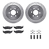 7412-40015 Drilled/Slotted Brake Rotors with Ultimate-Duty Brake Pads Kit & Hardware [Silver], 2003-2003 Mopar, Position: Rear - image 1