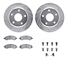 7412-40018 Drilled/Slotted Brake Rotors with Ultimate-Duty Brake Pads Kit & Hardware [Silver], 2005-2010 Multiple Makes/Models,  - image 1