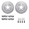 7412-40019 Drilled/Slotted Brake Rotors with Ultimate-Duty Brake Pads Kit & Hardware [Silver], 2004-2006 Mopar, Position: Rear - image 1