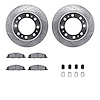 7412-40024 Drilled/Slotted Brake Rotors with Ultimate-Duty Brake Pads Kit & Hardware [Silver], 2009-2018 Mopar, Position: Rear - image 1