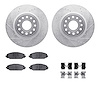 7412-40025 Drilled/Slotted Brake Rotors with Ultimate-Duty Brake Pads Kit & Hardware [Silver], Fits Select Mopar, Position: Fron - image 1