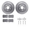 7412-42004 Drilled/Slotted Brake Rotors with Ultimate-Duty Brake Pads Kit & Hardware [Silver], 2006-2010 Mopar, Position: Rear - image 1