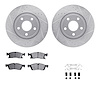 7412-42006 Drilled/Slotted Brake Rotors with Ultimate-Duty Brake Pads Kit & Hardware [Silver], Fits Select Mopar, Position: Fron - image 1
