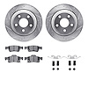 7412-42007 Drilled/Slotted Brake Rotors with Ultimate-Duty Brake Pads Kit & Hardware [Silver], Fits Select Mopar, Position: Rear - image 1
