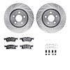 7412-42008 Drilled/Slotted Brake Rotors with Ultimate-Duty Brake Pads Kit & Hardware [Silver], Fits Select Mopar, Position: Fron - image 1