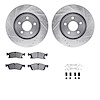 7412-42009 Drilled/Slotted Brake Rotors with Ultimate-Duty Brake Pads Kit & Hardware [Silver], Fits Select Mopar, Position: Fron - image 1
