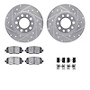 7412-42014 Drilled/Slotted Brake Rotors with Ultimate-Duty Brake Pads Kit & Hardware [Silver], Fits Select Mopar, Position: Rear - image 1