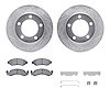 7412-42019 Drilled/Slotted Brake Rotors with Ultimate-Duty Brake Pads Kit & Hardware [Silver], 1978-1978 Mopar, Position: Front - image 1