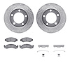 7412-42020 Drilled/Slotted Brake Rotors with Ultimate-Duty Brake Pads Kit & Hardware [Silver], 1974-1980 Multiple Makes/Models,  - image 1
