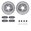7412-42026 Drilled/Slotted Brake Rotors with Ultimate-Duty Brake Pads Kit & Hardware [Silver], 2007-2012 Mopar, Position: Rear - image 1