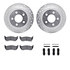 7412-42036 Drilled/Slotted Brake Rotors with Ultimate-Duty Brake Pads Kit & Hardware [Silver], 2003-2007 Mopar, Position: Rear - image 1