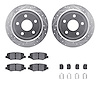 7412-42037 Drilled/Slotted Brake Rotors with Ultimate-Duty Brake Pads Kit & Hardware [Silver], 2007-2018 Mopar, Position: Rear - image 1