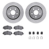 7412-42043 Drilled/Slotted Brake Rotors with Ultimate-Duty Brake Pads Kit & Hardware [Silver], 2012-2018 Mopar, Position: Front - image 1