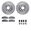 7412-42045 Drilled/Slotted Brake Rotors with Ultimate-Duty Brake Pads Kit & Hardware [Silver], Fits Select Mopar, Position: Fron - image 1