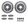 7412-42046 Drilled/Slotted Brake Rotors with Ultimate-Duty Brake Pads Kit & Hardware [Silver], Fits Select Mopar, Position: Rear - image 1