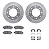 7412-46006 Drilled/Slotted Brake Rotors with Ultimate-Duty Brake Pads Kit & Hardware [Silver], 2000-2011 GM, Position: Rear - image 1