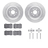 7412-46007 Drilled/Slotted Brake Rotors with Ultimate-Duty Brake Pads Kit & Hardware [Silver], 2004-2011 GM, Position: Rear - image 1