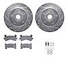 7412-47004 Drilled/Slotted Brake Rotors with Ultimate-Duty Brake Pads Kit & Hardware [Silver], 1978-1978 GM, Position: Front - image 1