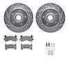 7412-47006 Drilled/Slotted Brake Rotors with Ultimate-Duty Brake Pads Kit & Hardware [Silver], 1979-1981 GM, Position: Front - image 1