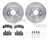 7412-47007 Drilled/Slotted Brake Rotors with Ultimate-Duty Brake Pads Kit & Hardware [Silver], 1990-1993 GM, Position: Front - image 1
