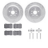 7412-47008 Drilled/Slotted Brake Rotors with Ultimate-Duty Brake Pads Kit & Hardware [Silver], Fits Select GM, Position: Rear - image 1