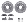 7412-48004 Drilled/Slotted Brake Rotors with Ultimate-Duty Brake Pads Kit & Hardware [Silver], 1988-2000 GM, Position: Front - image 1