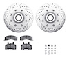 7412-48008 Drilled/Slotted Brake Rotors with Ultimate-Duty Brake Pads Kit & Hardware [Silver], 1988-1996 GM, Position: Front - image 1