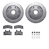 7412-48014 Drilled/Slotted Brake Rotors with Ultimate-Duty Brake Pads Kit & Hardware [Silver], 1992-2002 GM, Position: Front - image 1