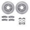 7412-48021 Drilled/Slotted Brake Rotors with Ultimate-Duty Brake Pads Kit & Hardware [Silver], 1998-2005 GM, Position: Rear - image 1