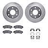 7412-48024 Drilled/Slotted Brake Rotors with Ultimate-Duty Brake Pads Kit & Hardware [Silver], 1999-2007 GM, Position: Rear - image 1