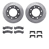 7412-48025 Drilled/Slotted Brake Rotors with Ultimate-Duty Brake Pads Kit & Hardware [Silver], 1999-2020 GM, Position: Front - image 1