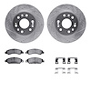 7412-48035 Drilled/Slotted Brake Rotors with Ultimate-Duty Brake Pads Kit & Hardware [Silver], 2005-2008 GM, Position: Front - image 1
