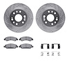7412-48036 Drilled/Slotted Brake Rotors with Ultimate-Duty Brake Pads Kit & Hardware [Silver], 2005-2020 GM, Position: Front - image 1