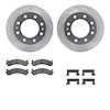 7412-48037 Drilled/Slotted Brake Rotors with Ultimate-Duty Brake Pads Kit & Hardware [Silver], 2001-2020 GM, Position: Front - image 1