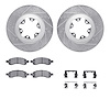7412-48042 Drilled/Slotted Brake Rotors with Ultimate-Duty Brake Pads Kit & Hardware [Silver], 2009-2012 GM, Position: Front - image 1