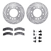 7412-48043 Drilled/Slotted Brake Rotors with Ultimate-Duty Brake Pads Kit & Hardware [Silver], 2011-2019 GM, Position: Front - image 1
