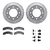 7412-48045 Drilled/Slotted Brake Rotors with Ultimate-Duty Brake Pads Kit & Hardware [Silver], 2011-2019 GM, Position: Rear - image 1