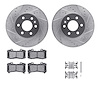 7412-48046 Drilled/Slotted Brake Rotors with Ultimate-Duty Brake Pads Kit & Hardware [Silver], 2015-2020 GM, Position: Front - image 1