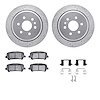 7412-48047 Drilled/Slotted Brake Rotors with Ultimate-Duty Brake Pads Kit & Hardware [Silver], 2015-2020 GM, Position: Rear - image 1