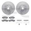 7412-54001 Drilled/Slotted Brake Rotors with Ultimate-Duty Brake Pads Kit & Hardware [Silver], 1973-1973 Ford/Lincoln/Mercury/Ma - image 1