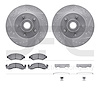 7412-54002 Drilled/Slotted Brake Rotors with Ultimate-Duty Brake Pads Kit & Hardware [Silver], 1974-1979 Ford/Lincoln/Mercury/Ma - image 1