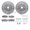 7412-54003 Drilled/Slotted Brake Rotors with Ultimate-Duty Brake Pads Kit & Hardware [Silver], 1974-1980 Ford/Lincoln/Mercury/Ma - image 1