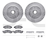 7412-54005 Drilled/Slotted Brake Rotors with Ultimate-Duty Brake Pads Kit & Hardware [Silver], 1973-1985 Ford/Lincoln/Mercury/Ma - image 1