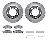 7412-54009 Drilled/Slotted Brake Rotors with Ultimate-Duty Brake Pads Kit & Hardware [Silver], 1976-1985 Ford/Lincoln/Mercury/Ma - image 1