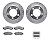 7412-54010 Drilled/Slotted Brake Rotors with Ultimate-Duty Brake Pads Kit & Hardware [Silver], 1986-1993 Ford/Lincoln/Mercury/Ma - image 1
